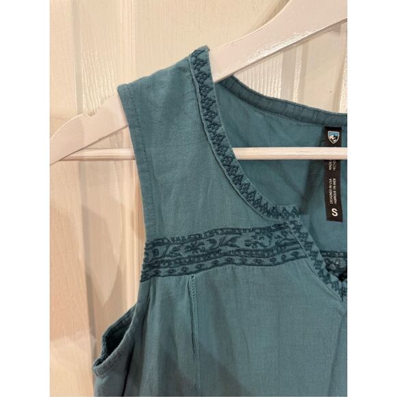 Kuhl Katrin Teal Embroidered Tank Top sz S EUC - Picture 3 of 12